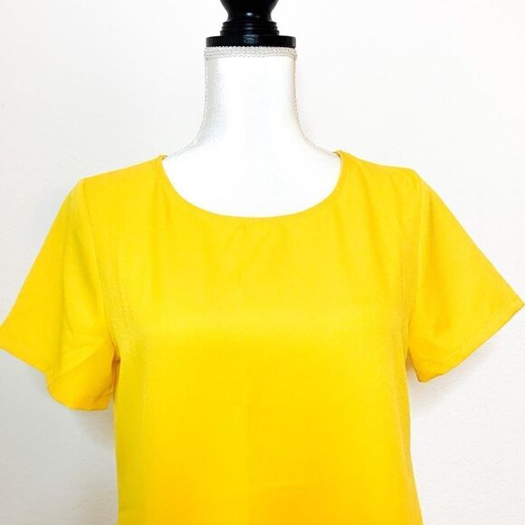 🍋 SHEIN • Laser Cut Yellow Sheath Dress - Picture 3 of 11